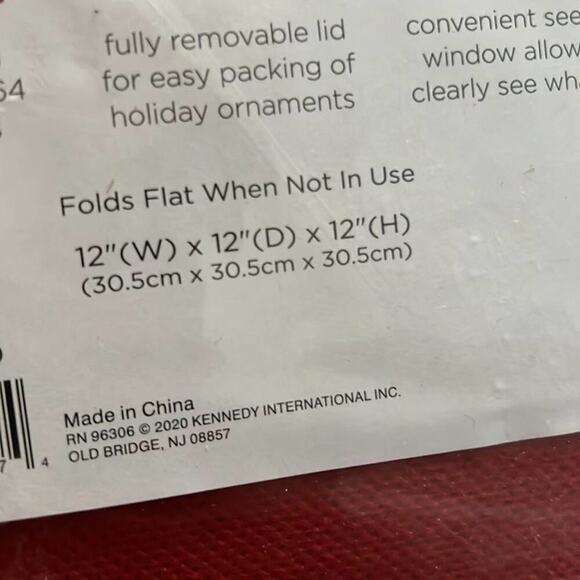 NWT‎ SIMPLY 64 COUNT ORNAMENT STORAGE BOX 12W X 12 D x 12 H - Picture 6 of 6